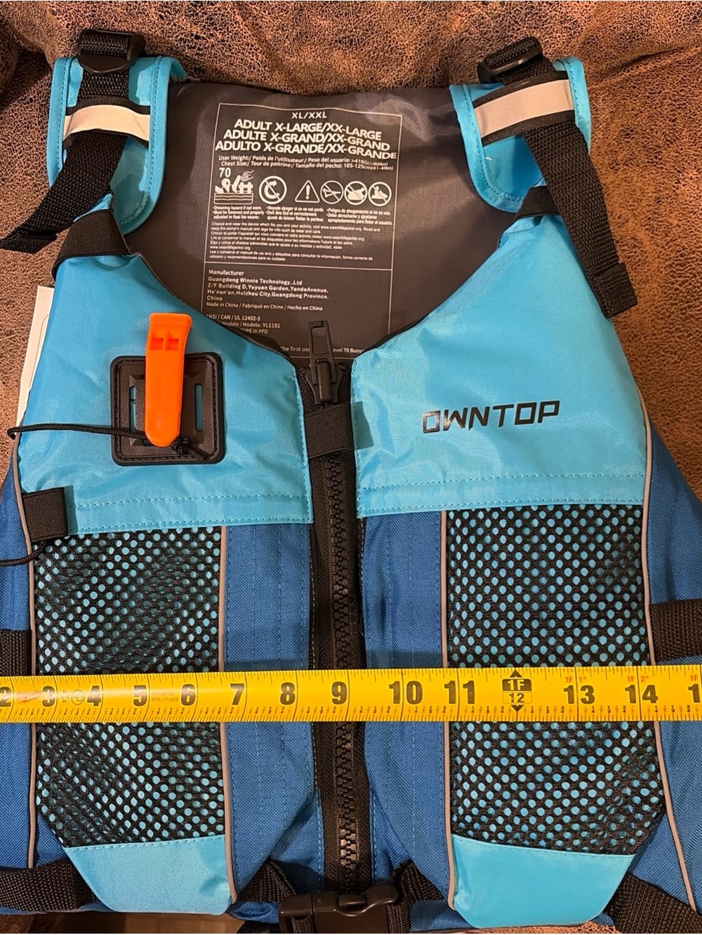 Owntop Swim Jacket Adult Youth | Hydration Pack | Dual Size Adult XL-XXL